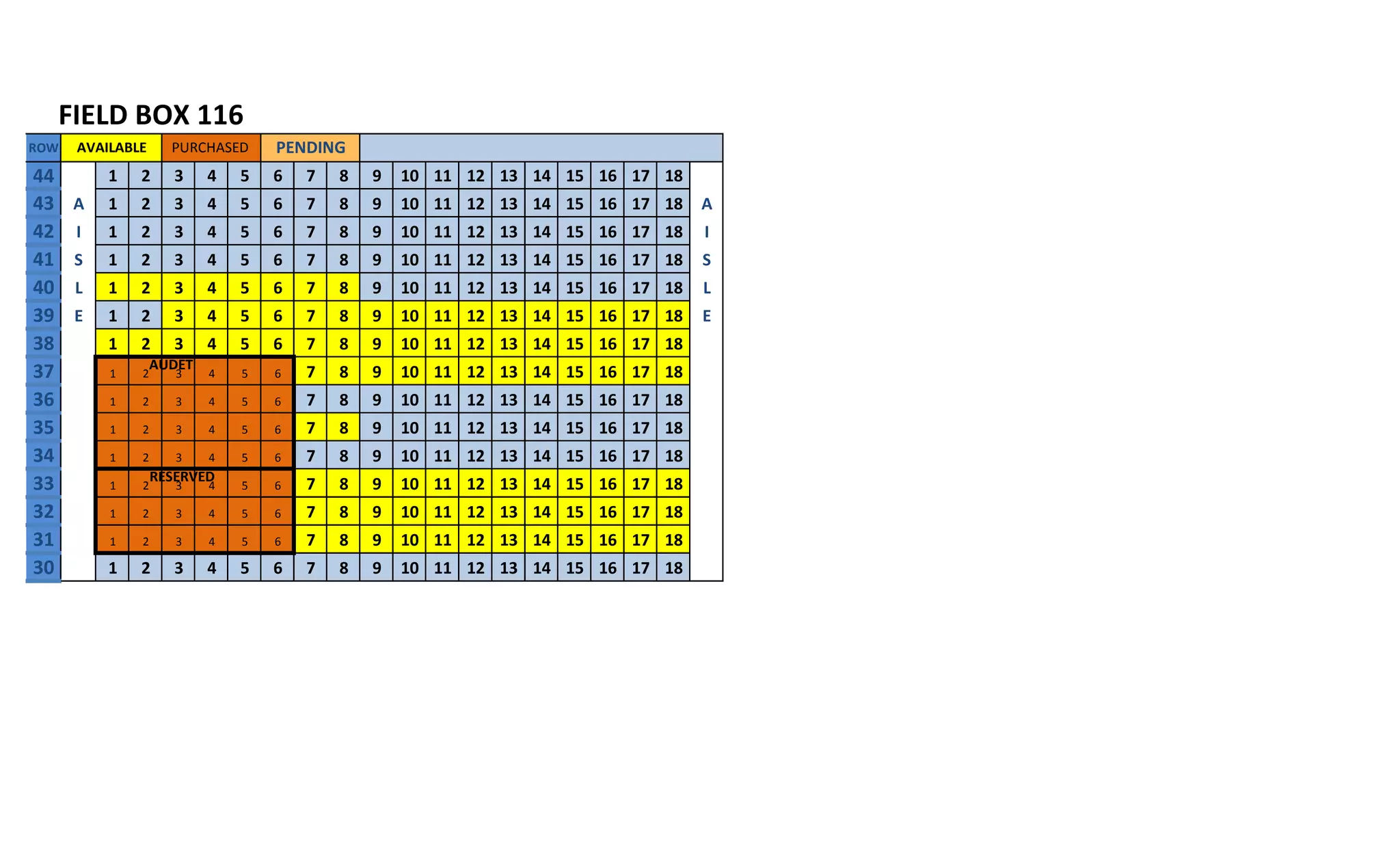 Padres seating chart PPT