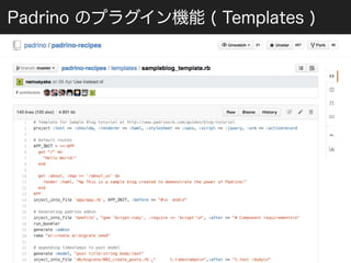 Padrino のプラグイン機能 ( Templates ) 
 