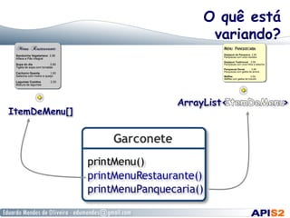 O quê está
variando?

 