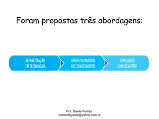 Foram propostas três abordagens:




               Por: Gisele Freitas
          adelantegisele@yahoo.com.br
 