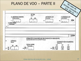 29FENIX ESCOLA DE AVIAÇÃO CIVIL - IVENS
PLANO DE VOO – PARTE II
 