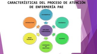 CARACTERÍSTICAS DEL PROCESO DE ATENCIÓN
DE ENFERMERÍA PAE
 