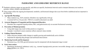 Paediatric and Geriatric chemical pathology | PPTX
