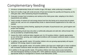 Complementary feeding
 