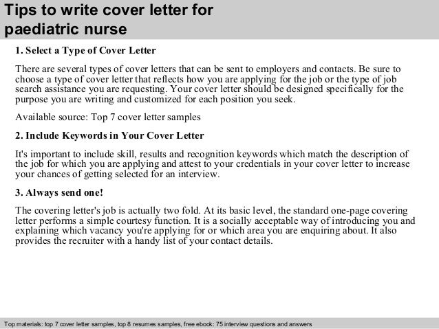 paediatric nurse cover letter pediatric nurse cover letter