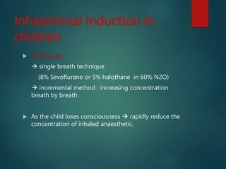 Inhalation Induction PAEDIATRIC PHYSIOLOGY & ITS IMPLICATION IN ANEASTHESIA - Muthu.pptx
