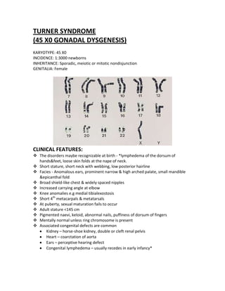 Chromosomal Disorders | DOCX