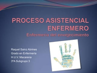 Raquel Sainz Abrines
Grado en Enfermería
H.U.V. Macarena
3ºA Subgrupo 3

 