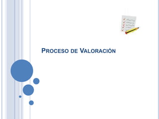 PROCESO DE VALORACIÓN
 