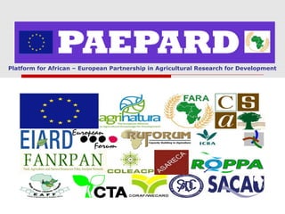 Platform for African – European Partnership in Agricultural Research for Development

Francois Stepman
Yaounde, 04/12/2013

 