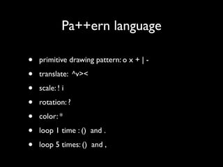 Pa++ern - esoteric language for embroidery (2009) | PPT