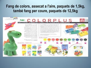Fang de colors, assecat a l'aire, paquets de 1,5kg, també fang per coure, paquets de 12,5kg 