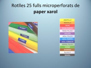 Rotlles 25 fulls microperforats de  paper xarol 
