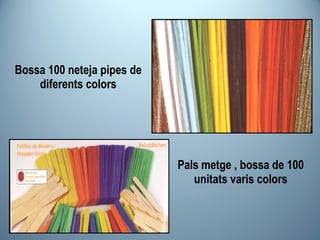 Pals metge , bossa de 100 unitats varis colors Bossa 100 neteja pipes de diferents colors 