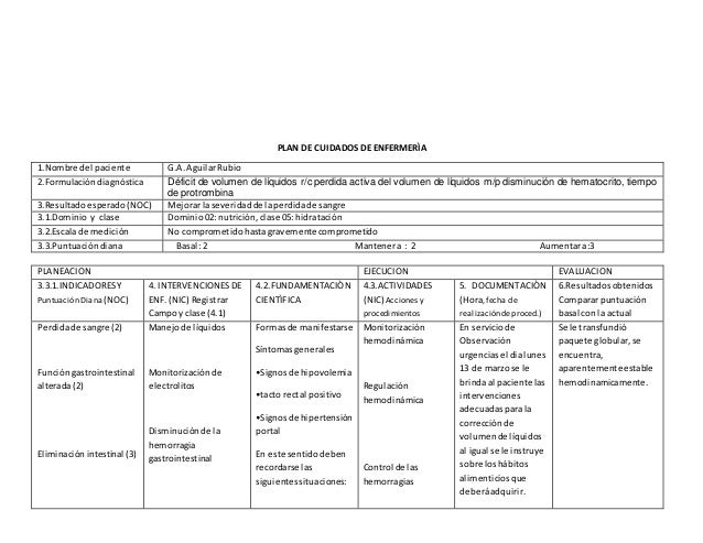 Proceso de enfermería Sangrado Tubo Digestivo