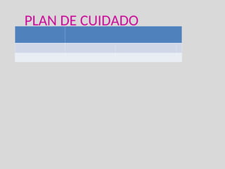 PLAN DE CUIDADO
 