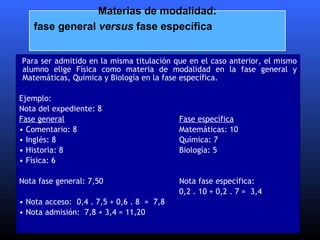 <ul><li>Para ser admitido en la misma titulaci ón que en el caso anterior,  el mismo alumno elige F ísica como materia de ...