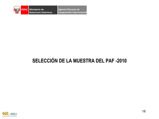SELECCIÓN DE LA MUESTRA DEL PAF -2010 