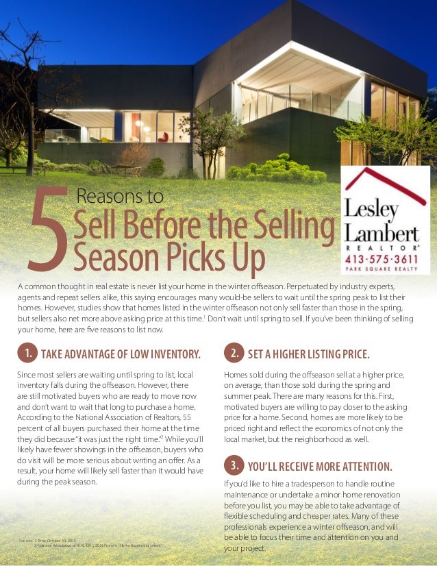 5 Reasons To Sell Your Western Ma Home Before The Selling