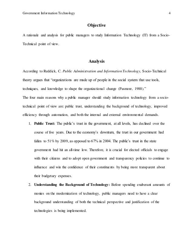Rationale of the study about technology