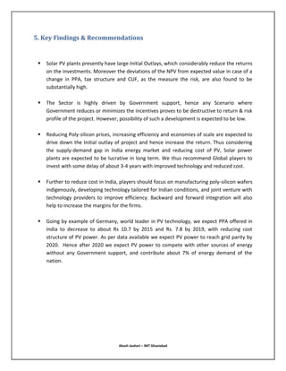 Financial Feasibility of Solar Power Plant in India | DOCX