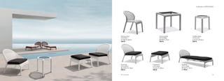 64
Collection NEW WAVE
65
Collection CAPPUCCINO
Dining chair
CF75-9311
61*68,5*h.82cm
350 €
Dining table
CF75-9506
80*80*h.74cm
550 €
Coffee table
CF75-9131
ø 52,5*h.50,5cm
250 €
Armchair
CF75-9516
85,5*85,5*h.76cm
590 €
Footstool
CF75-9521
75,5*61*h.34cm
350 €
Sunbed
CF75-9546
90*207*h.76cm
1.190 €
VAT not included
 