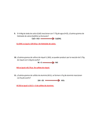 ¿Cuál es el reactivo limitante? 