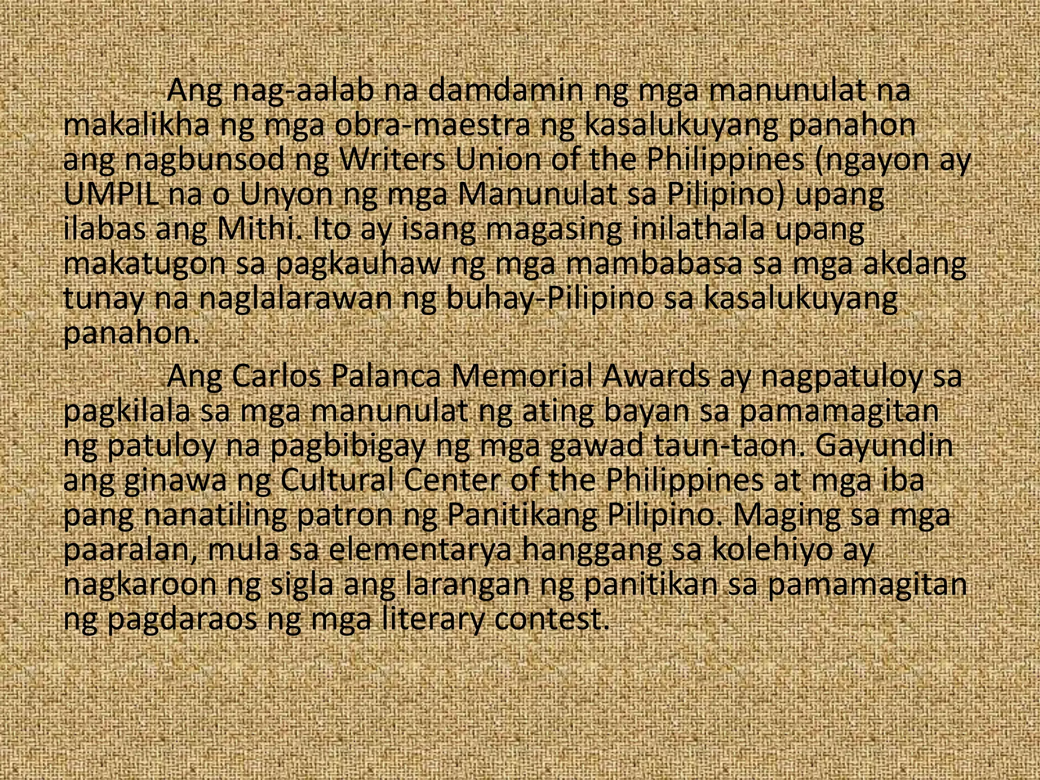 Pag unlad ng panitikan | PPTX