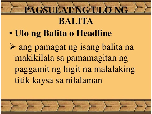 Halimbawa Ng Mga Ulo Ng Balita