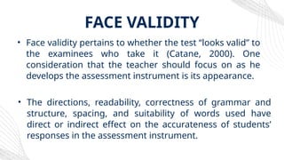 VALIDITY AS PRINCIPLE OF HIGH QUALITY ASSESMMENT | PPTX