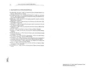 l:/(j              [)Il),CTICA DE LA EDUCACiÓN FíSICA




         9, REFEHENCIAS BIBLIOGRÁFICAS

         :LV¡f~EZ DEL VILLAR,C. (1987), UJ prc/Ulraciólljú;ca dt:/flítbol ba,wdael/ el
           Atletis/IIo. Editorinl Gymnos. Madrid.
         CASTAÑER BALCELL. M. y CAMERINO FOGUET. O. (1983). La cOnciellcia
           cM/mml. Obra colectiva Fundamentos de Educación Físicn para En5eñ~nza Pri.
            maria. EdiloriallNDE. Barcelona.
         CORBELLA, J. (1994). DeJCllbrír 111 Psicologla:flcrcepció/I. IIlcmoria)' ate 11 ció/!.
            Edilorial Folio. Barcelona.
         LE BOULCH, 1. (1972). u, Ed¡¡cacÍlill (lor c/II/OI'imiellto CII la edad (:scolar, Edi.
            lorial Paidós, flul!hos Aires.
         LE flOULCH, J. (198:1). El dc.wrrnllo (1.1'ico/llotor desde elllacilllicllfo alas seis
            (/,"101'. Editorial Doña/c. Madrid.

         LE 1l0U LC 11. J. (1985). Hada IlIIa delicia delmovimiel/to IWl/wl/o, Editorial Pai.
            dosl3ucnos Aires.
         KNAPI'. B. (1981). 1.lIIIII/;ilidoll ('1/ ,,1 dcporte. Editorial Mil'on. Valladolid,
         r.1AYGRAL. A. (1982). J¡rtmduccilltl (/ la "N,'e/lcM". Editorial CiclItrlico.M¡dica.
            [l,lrccIOll:l .
         I'¡STOI~ I'R A()ILLO, 1.1.. (1 1 )1).1). I',ricolllotricidm/ escalar. Universidad de Alcalá
            di! llenare s. Guadalajara.

         HUI? PÉRE?. 1.11. (1994). 1)"flOr/,' )' 1'I¡lrt'lllliwjc l'mCl'.·/I.f I/(' (/dqlli.iici,$I~ y
          ,klllrmllo ti" /¡,t!,ilitl/l//('.I. Editorial VISOlt Madrid.
         IW 1 Pl':.H E Z, L. M. ( 1995). COllJ/letel/cia //lotriz, EI':/IIfllltlJ 1'(//'tI cO/llprtllldu el
              Z
           ¡¡fl/'CI/{Ii~lIjL' motor 1.'1/ lo EdllCl/cÍ(í/l Fr.rica escolar. Editorinl G)'mnos. Mndrid.
         3,NCHEZ BAÑUELOS. F. (1984). Bases (lara W/{l Didáctica (le la Edl/caciól/
            !C,ica y el f)clJ()rtc. Editorial Gymnos. MlIdrid.
         SIN(jEI{, R, ~ 19R6), t:I (/lm'llIliwjc de la.! Clccimll!s motrices ell el deporte. EdilO­
            1:,11 fi'paoo. ElIIOPC¡¡, Uarcclonn.
         ,'IC~STROII. ItL. (1990) l'atmlll!J //loto res bIÍJ;cOJ. Editorial Alianza Dcponc.
         ,       1 ladnd




    .

O
~
f,)

                                                                                                              Digitalizado por: I.S.C. Hèctor Alberto Turrubiartes Cerino
                                                                                                              hturrubiartes@beceneslp.edu.mx
 