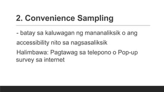 Sampling Table Tutorial Tagalog Pagbasa-at-Pananaliksik ng grade 11 Filipino | PPTX