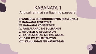 PAGBUO NG PANANALIKSIK pagbasa at pagsusuri tungo sa pananaliksik | PPTX