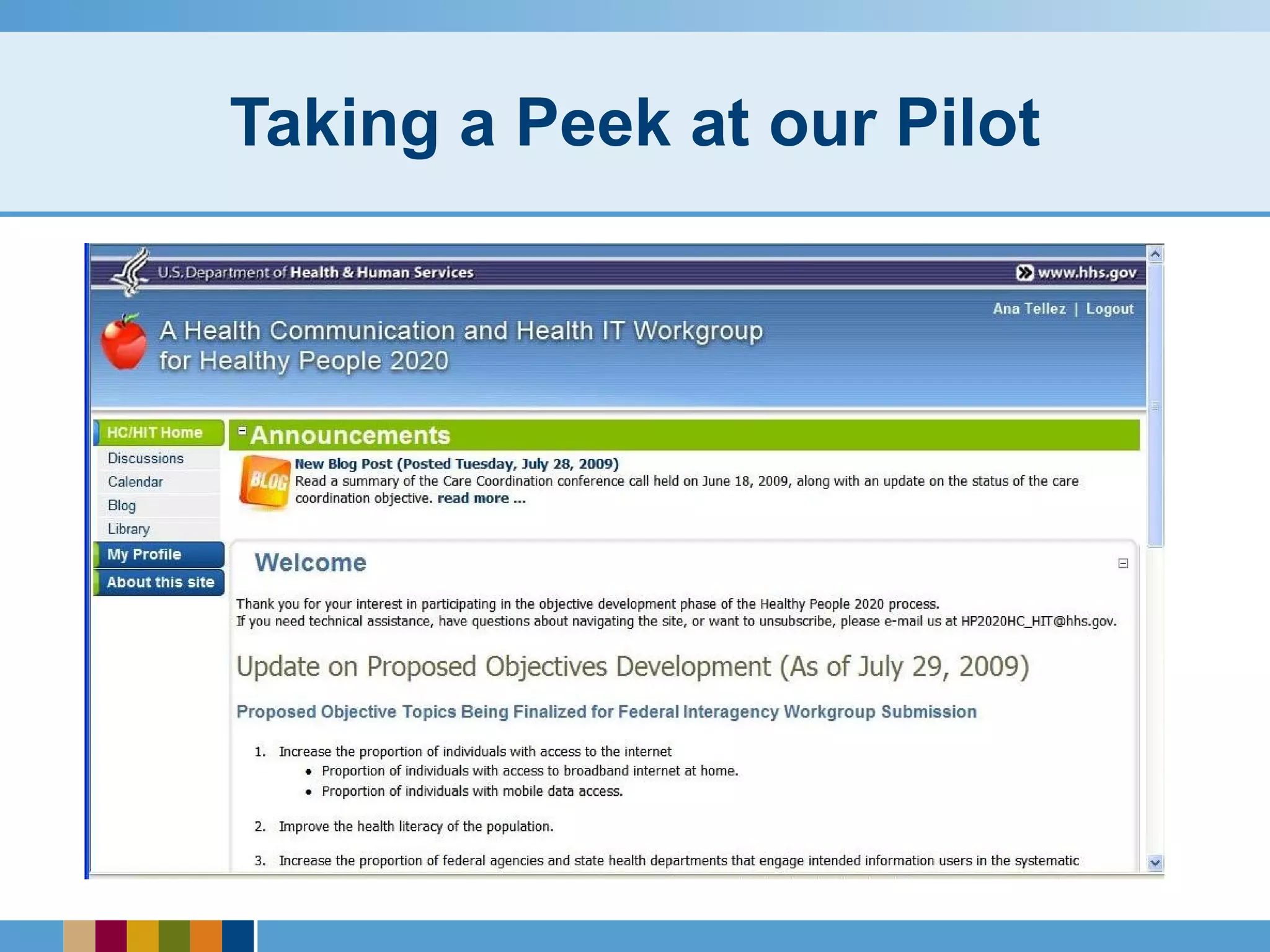 Taking a Peek at our Pilot 