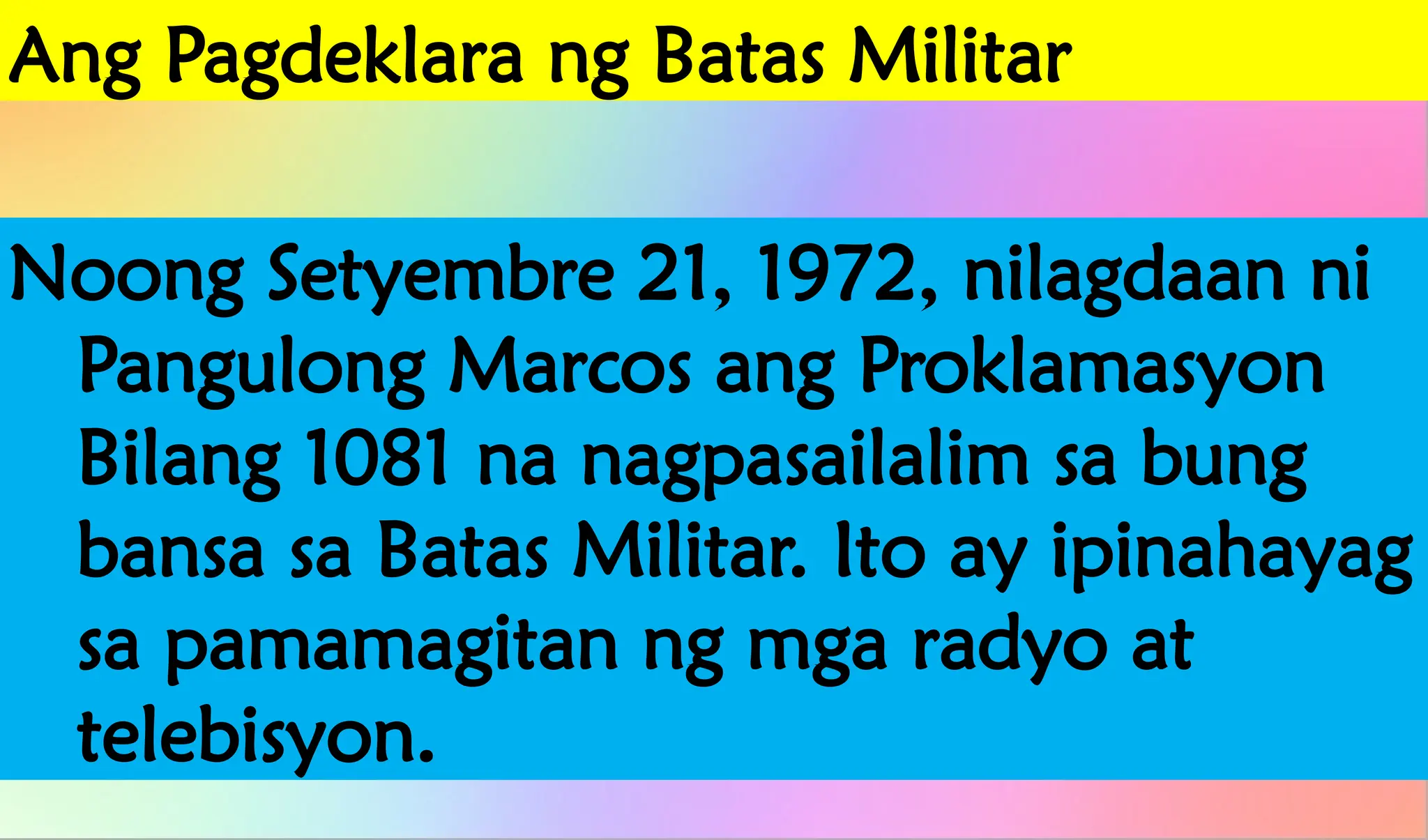 Pagdedeklara ng Batas Militar.nnnnnnnnnnnnnnnnpptx | PPTX