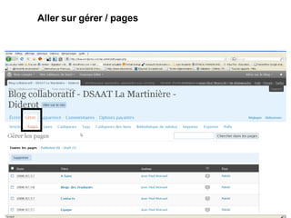 Aller sur gérer / pages 