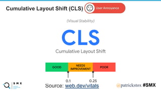 @SPEAKERNA@patrickstox #SMX
Source: web.dev/vitals
Cumulative Layout Shift (CLS)
 