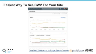 @SPEAKERNA@patrickstox #SMX
Core Web Vitals report in Google Search Console
Easiest Way To See CWV For Your Site
 