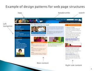 breadcrumbs Left navigation logo search Main content Right side content 