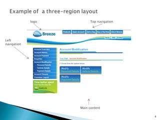 Left navigation logo Main content Top navigation 