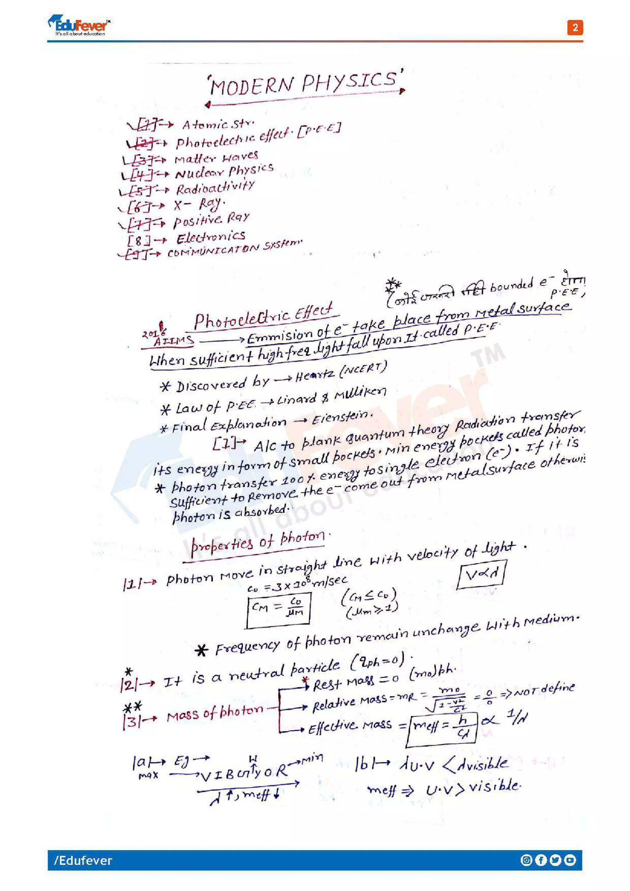 Modern Physics - Physics Handwritten Notes