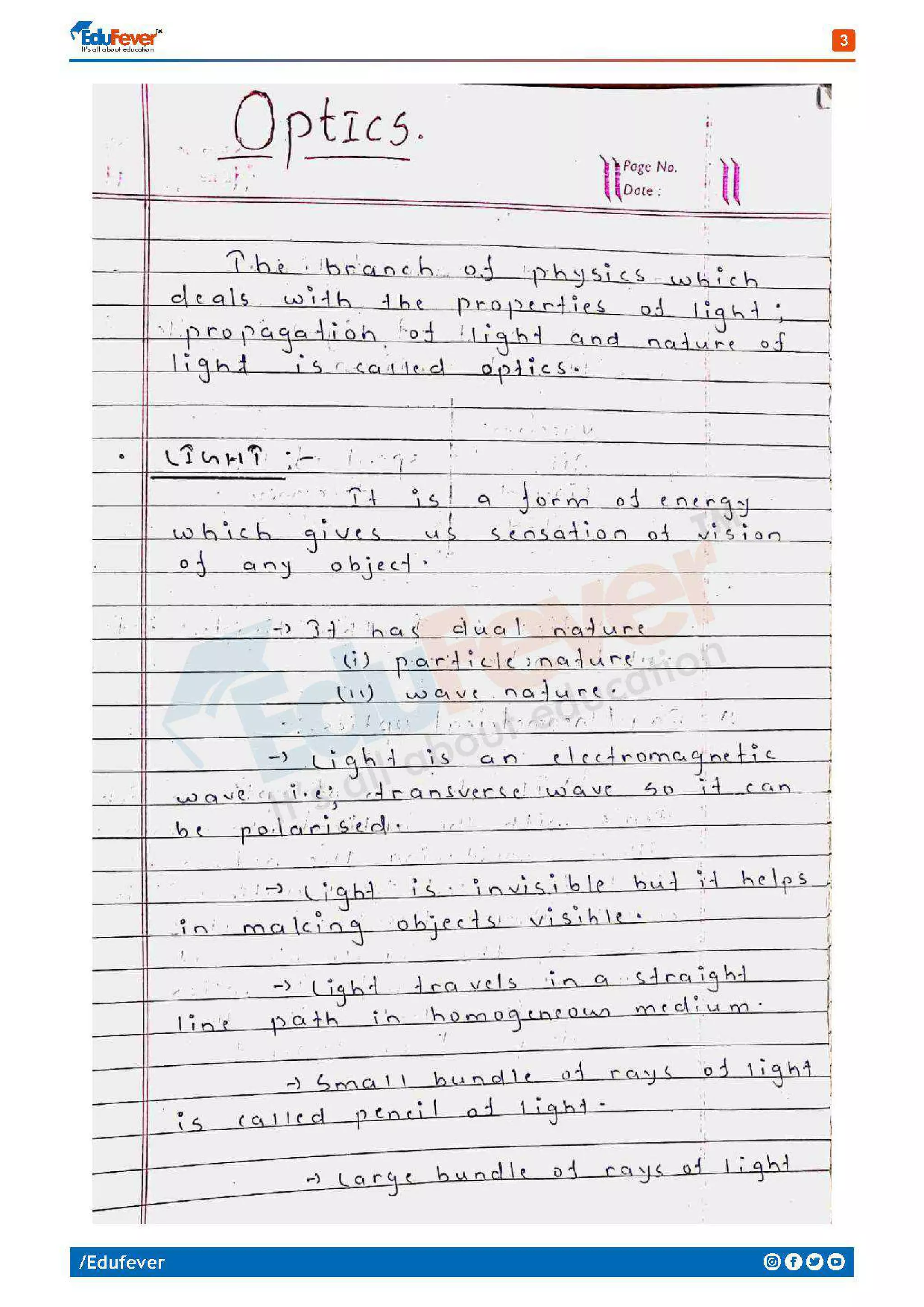 Ray Optics and Optical Instruments - Physics Handwritten Notes ...
