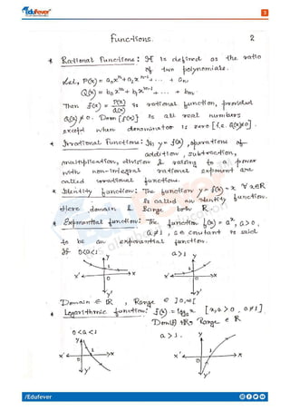 Functions - Mathematics Handwritten Notes