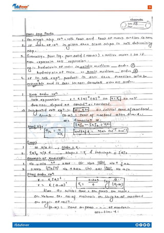 Chemical Kinetics - Chemistry Handwritten Notes