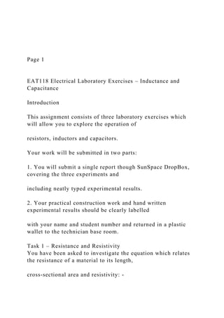 Page 1 EAT118 Electrical Laboratory Exercises – Inducta.docx