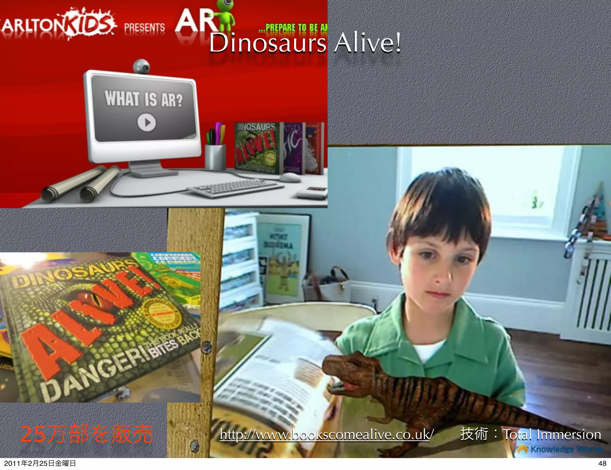 Dinosaurs Alive!




   25           http://www.bookscomealive.co.uk/
                            48
                                                   Total Immersion
2011   2   25                                                    48
 