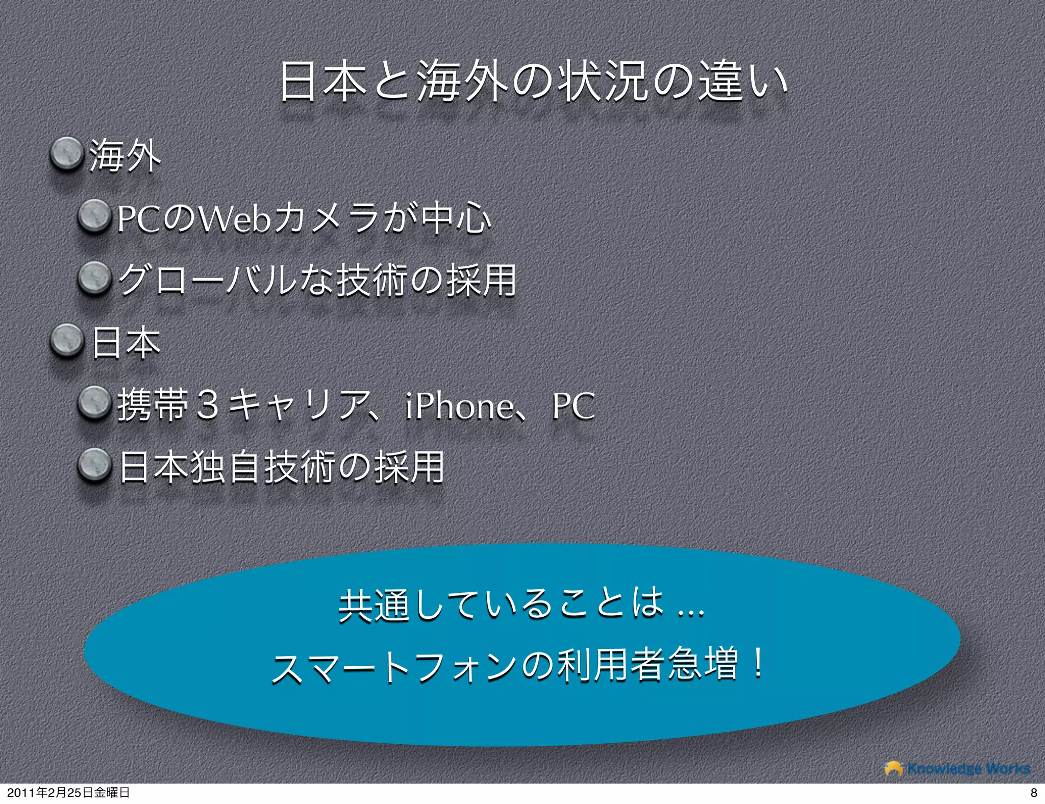 PC   Web




                           iPhone PC




                                       ...



2011   2   25                                8
 