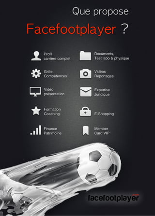 Que propose 
Facefootplayer ? 
