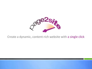 Create a dynamic, content-rich website with a single click
 