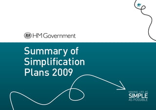 Summary of
Simplification
Plans 2009
 